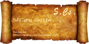 Sághy Csilla névjegykártya